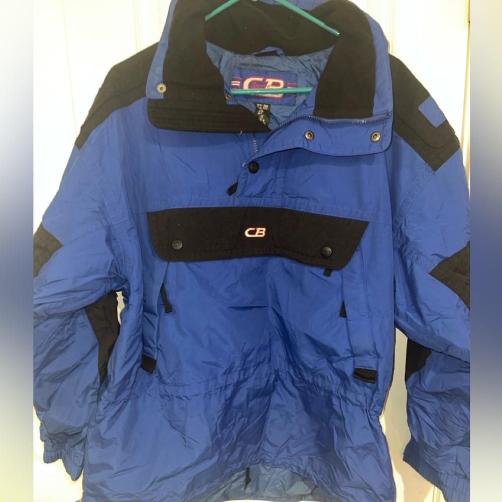 CB Sports Men's Blue and Black Snowboard Shell Jacket Sz L